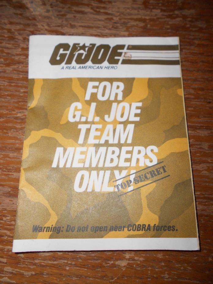 1984 G.I. joe camo team members only booklet good shape used