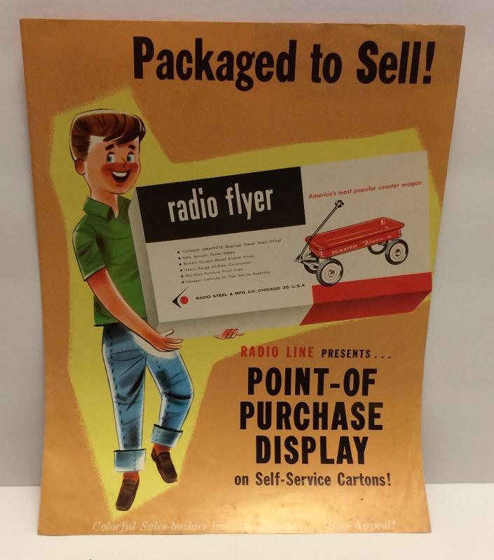 1959 Radio Flyer Catalog P.O.P Sales Brochure Wagons Scooters Wheelbarrow