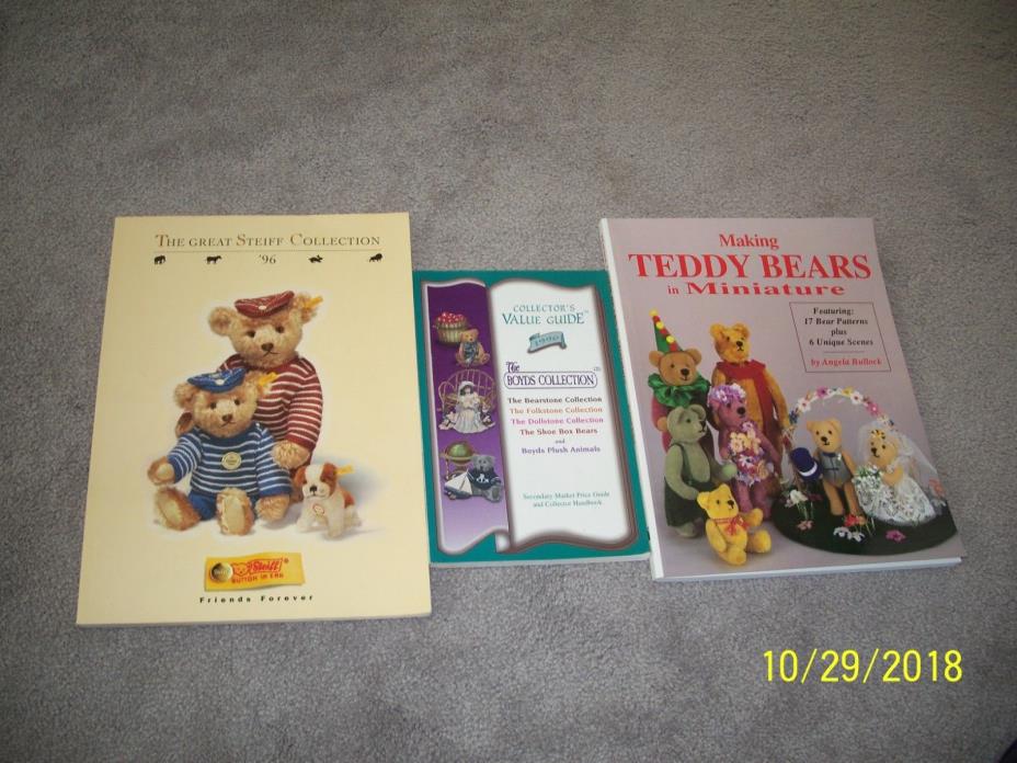 Making Teddy Bears, The Great Steiff Bear Collection & Boyds Animals - 3 Books