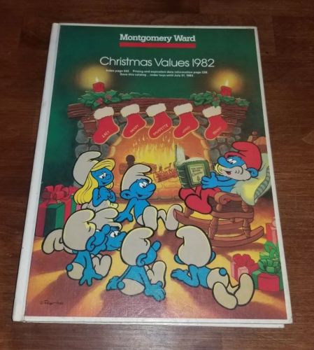 1982 HARDCOVER Montgomery Ward CHRISTMAS CATALOG WARDS WISHBOOK smurfs