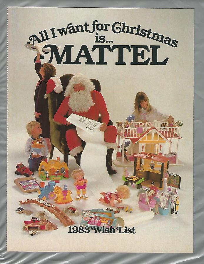 1983 MATTEL Christmas mini catalog, 12 pages, Barbie, Masters of Universe etc
