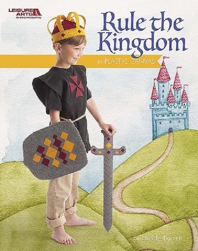 NEW! Leisure Arts Rule the Kingdom in Plastic Canvas pattern book PRINCESS, KING