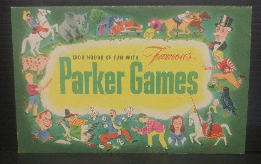 Vintage Famous Parker Games brochure catalog 1950s 19 games pictured baseball