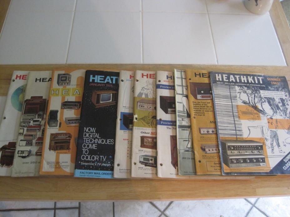 Lot Of 10 Heathkit Catalogs 1960's & 70's