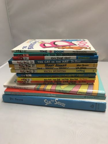Dr Seuss lot 2 of 16 used HARDCOVERS Bright & Early,I can read it Large/ small