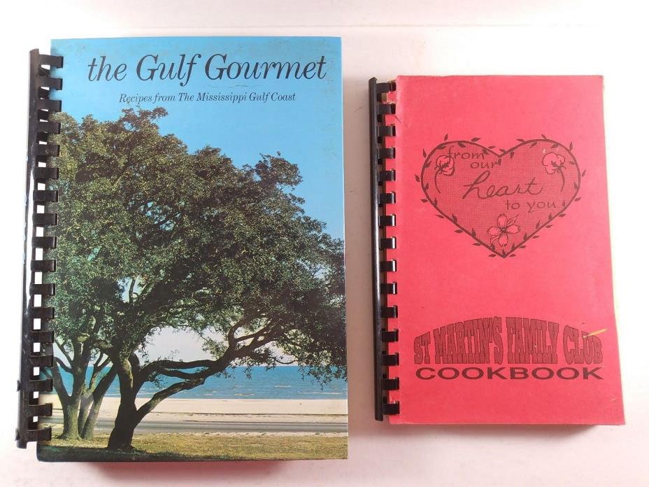 Lot of 8 Vintage Cookbooks Church, School, Organization, 8 Different States.