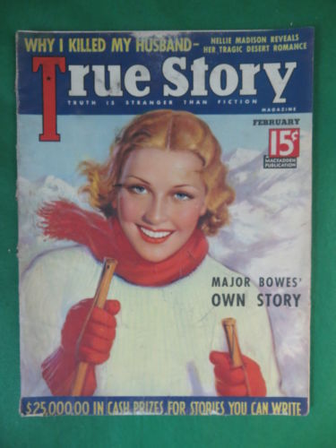 Vintage TRUE STORY Magazine Feb. 1936 Cover by VICTOR TCHETCHET Vol. 34, No. 1