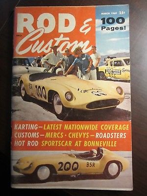 Rod & Custom Magazine March 1960 Sportscar at Bonneville Karting Coverage (AJ)
