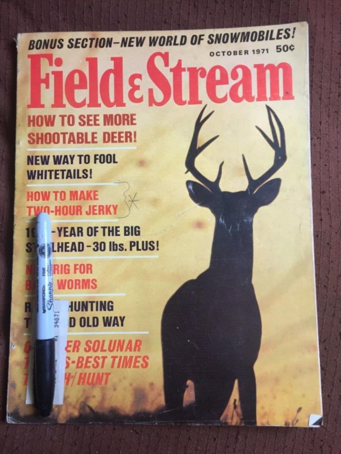 October 1971 FIELD AND STREAM vintage fishing hunting magazine 10/71