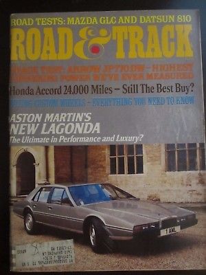 Road & Track Magazine April 1977 Aston Martin Lagonda Mazda GLC Datsun 810 AF