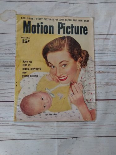Motion Picture December 1954 Ann Blyth and her baby Cover