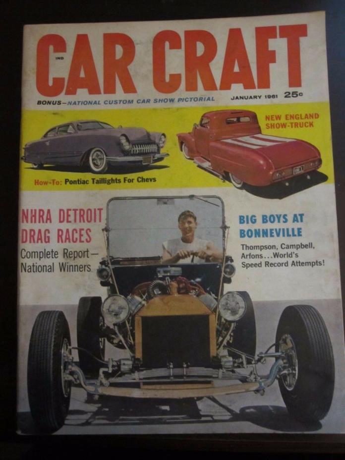 Car Craft Magazine January 1961 Bonneville Pontiac Taillights Show Truck (AV)