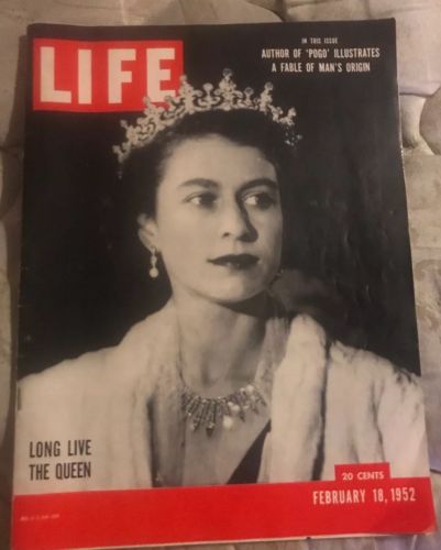LIFE Magazine Long Live The Queen Cover Feb 18, 1952 NO LABEL