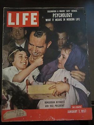 Life Magazine Hungarian Refugees and Vice President Nixon January 1957