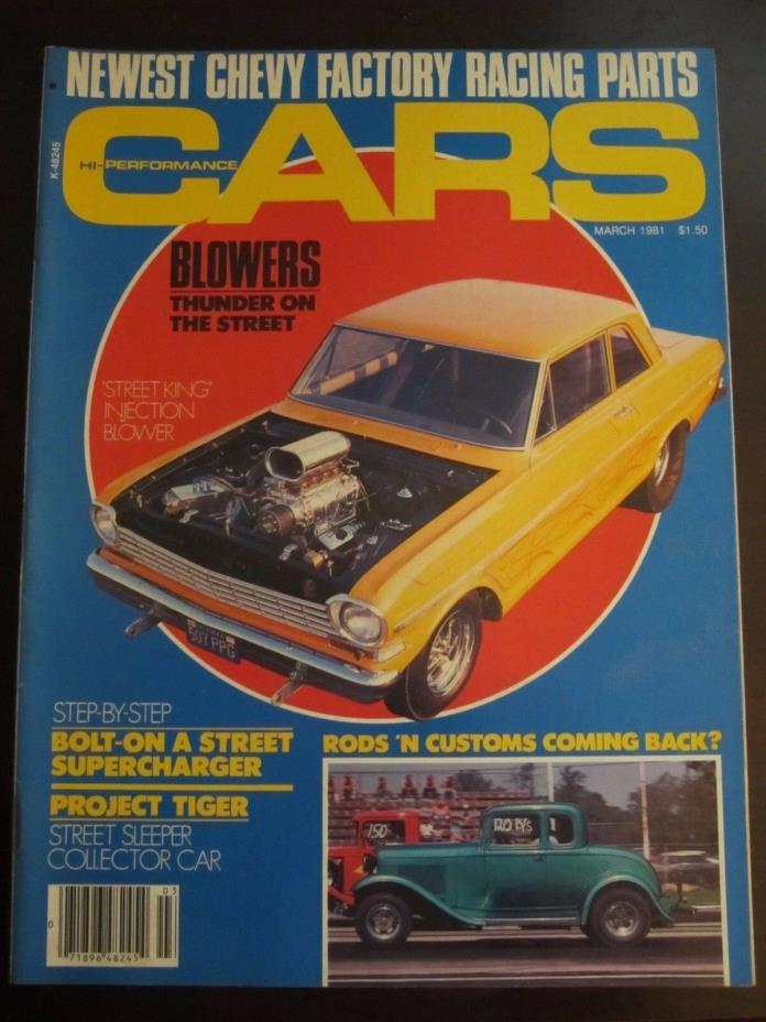 Hi Performance Cars Magazine March 1981 Blowers Thunder on Street (X)