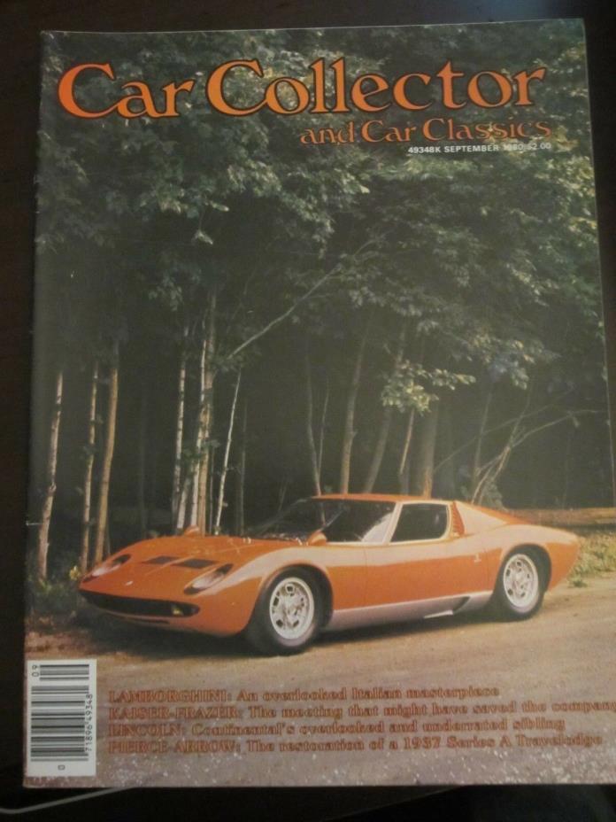 Car Collector Car Classics Magazine Sept 1980 1969 Miura S Lamborghini Y1 X6
