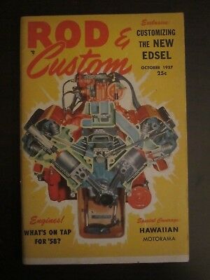 Rod & Custom Magazine October 1957 Customizing the New Edsel Engines (AJ)