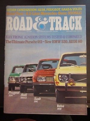 Road & Track Magazine November 1972 Porsche 911 BMW 520 Audi 80 Saab Volvo AJ N