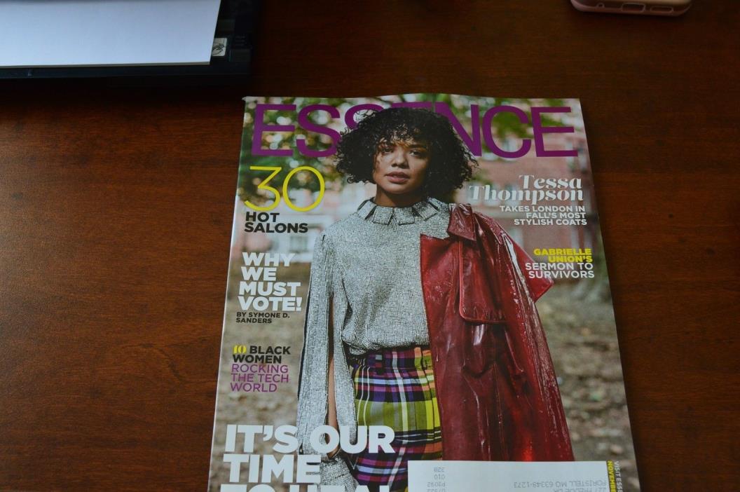 WHY WE MUST VOTE- TESSA THOMPSON- GABRIELLE UNION ESSENCE MAGAZINE NOVEMBER 2018