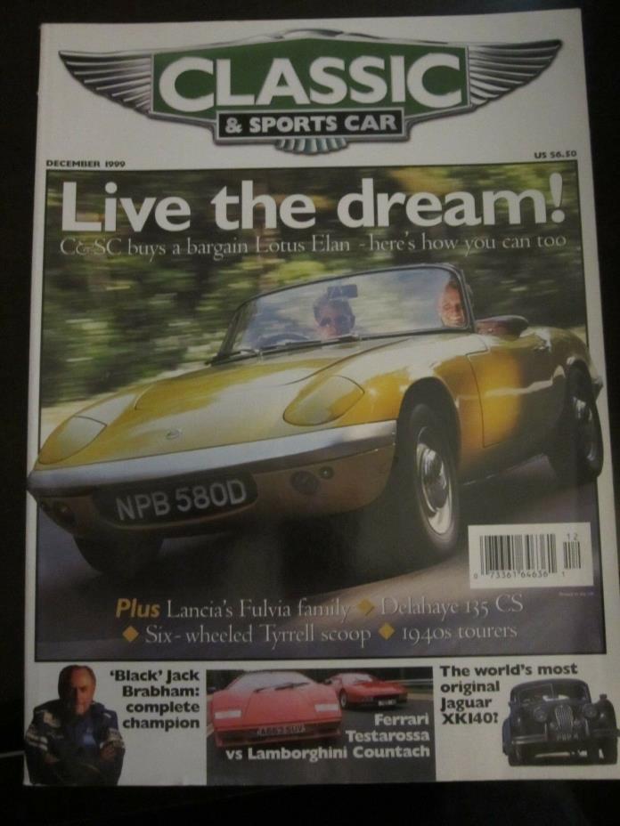Classic & Sports Car Magazine December 1999 Lotus Elan Testarossa Countach (Y1)