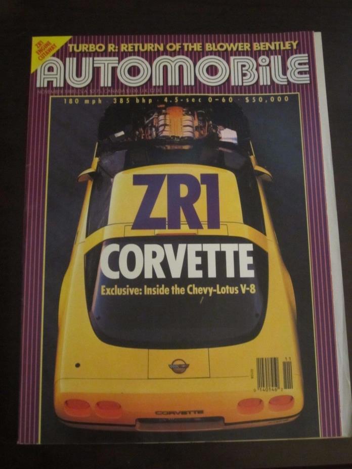 Automobile Magazine November 1988 Corvette ZR1 180 MPH 385 bhp 4.5 sec N Z9 Y8