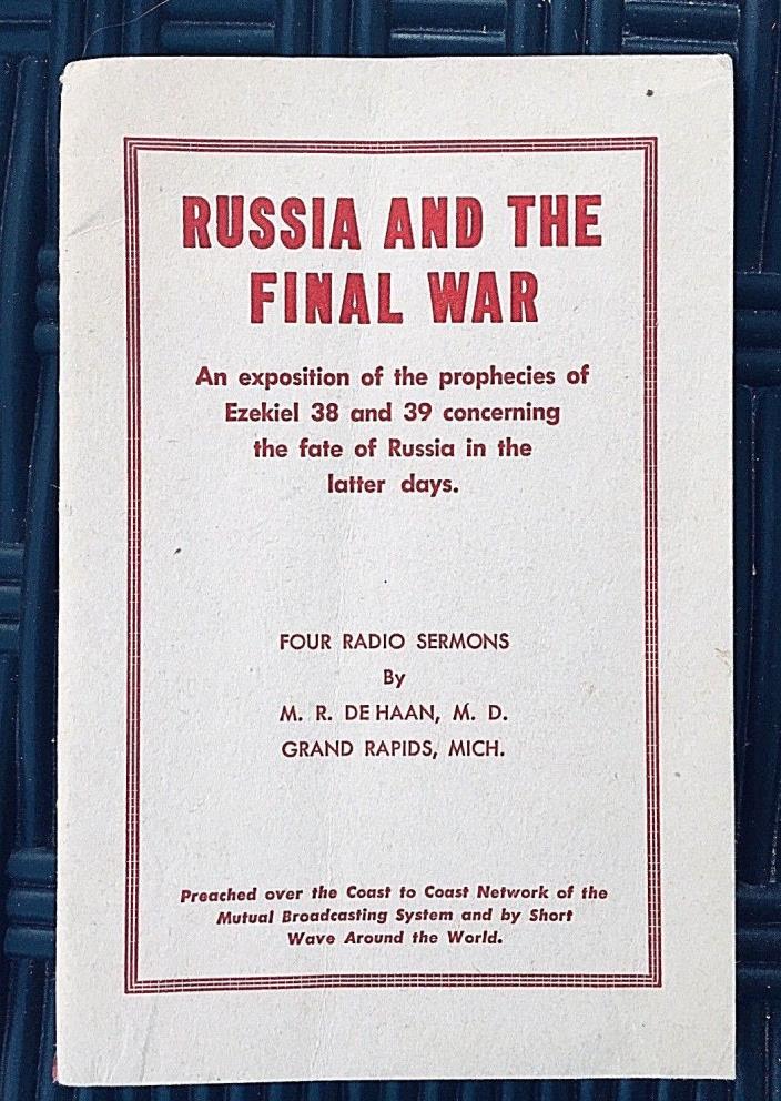 M R De Haan 4 Radio Sermons Book Russia Final War Ezekial Bible Study PB Vtg