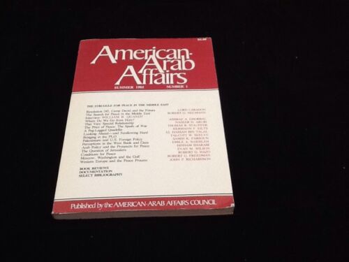 AMercian Arab Affairs Summer 1982  Softcover Inagural Issue