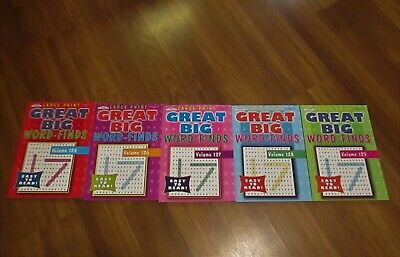 NEW! Lot of 5 LARGE PRINT GREAT BIG WORD FIND PUZZLE BOOKS
