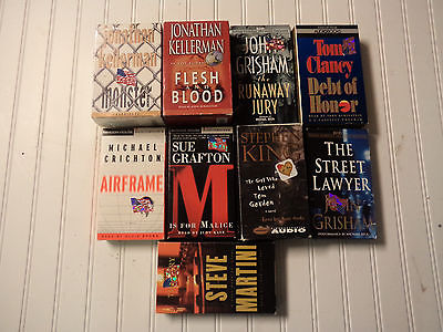 Lot of 10 audiobooks on CASSETTE See photo for authors.