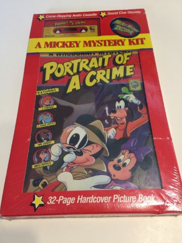 Disney Mickey Mouse Mystery Kit Cassette Book -Portrait Of A Crime goofy decoder
