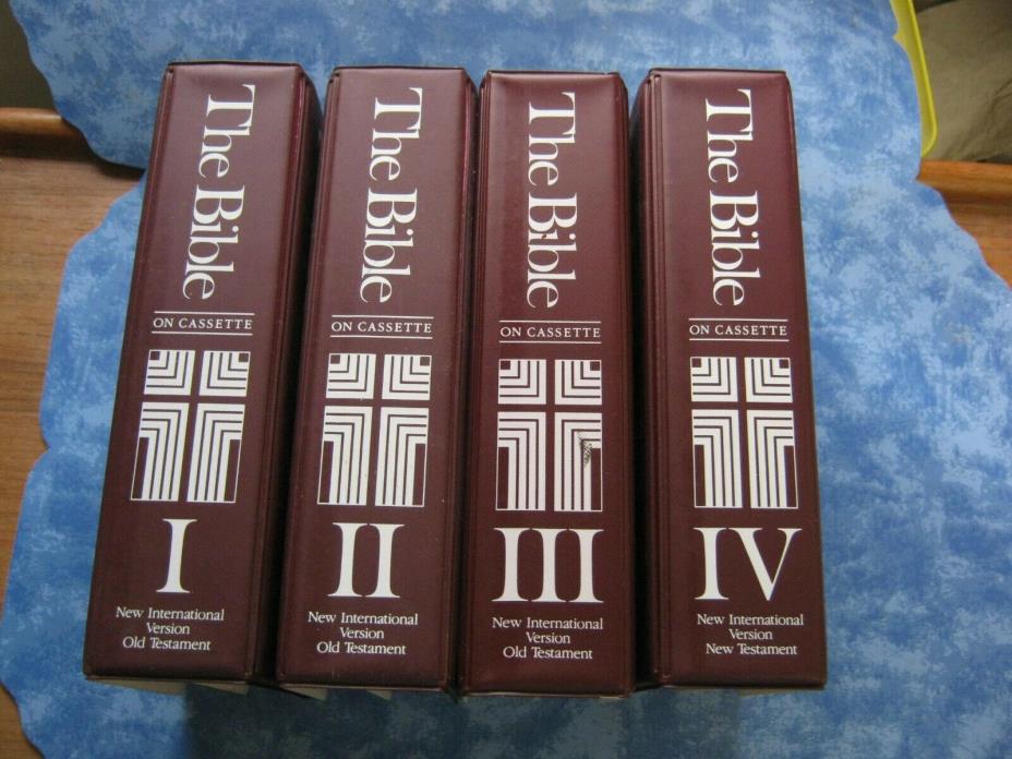1984 HOLY BIBLE ON CASSETTE NIV Old & New Testament Set Of 48 Tapes Hosanna XLNT