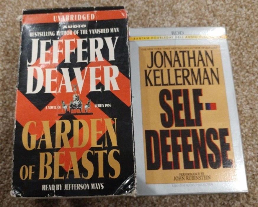 Deaver: Garden of Beasts &  Kellerman: Self-Defense - 2 Audio Book Lot Set!!