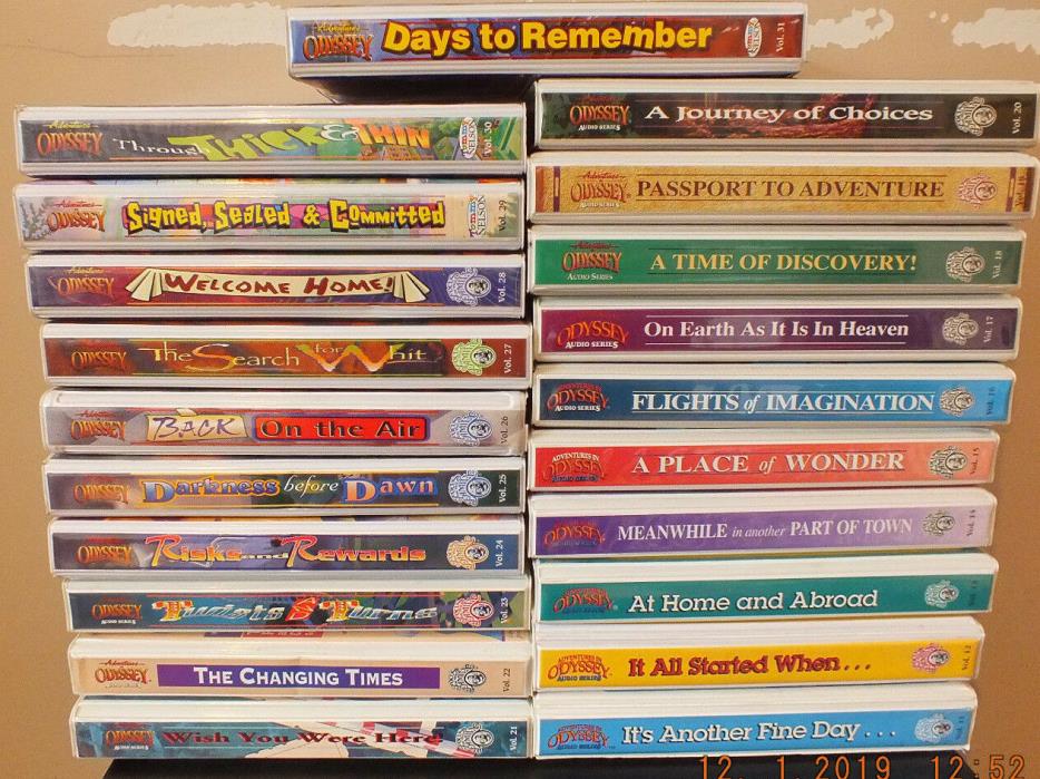 Adventures in Odyssey lot of 21 volumes!  11 to 31   125 cassettes very rare lot