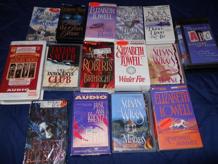 Lot Of Audio Books On Cassette (Total Of 15) Great Selection of Authors #1