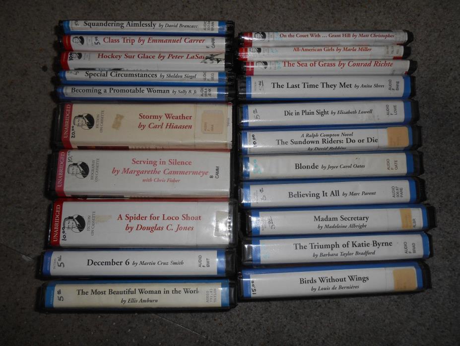 Audio Books On Cassette (Total Of 21) Ex-Library in Good Condition