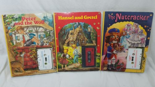 Vintage Children's Storybooks Hansel Gretel Peter Wolf  Cassette Tape
