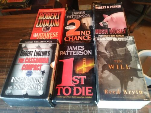 Lot of 6 Books on cassette tape Robert Ludlum James Patterson
