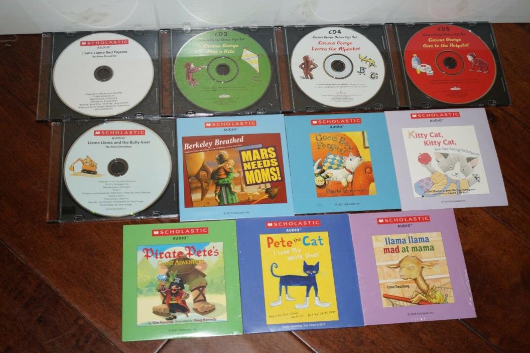 (Lot of 11) Scholastic Audio Book CDs: Llama Llama, Pete the Cat, Curious George