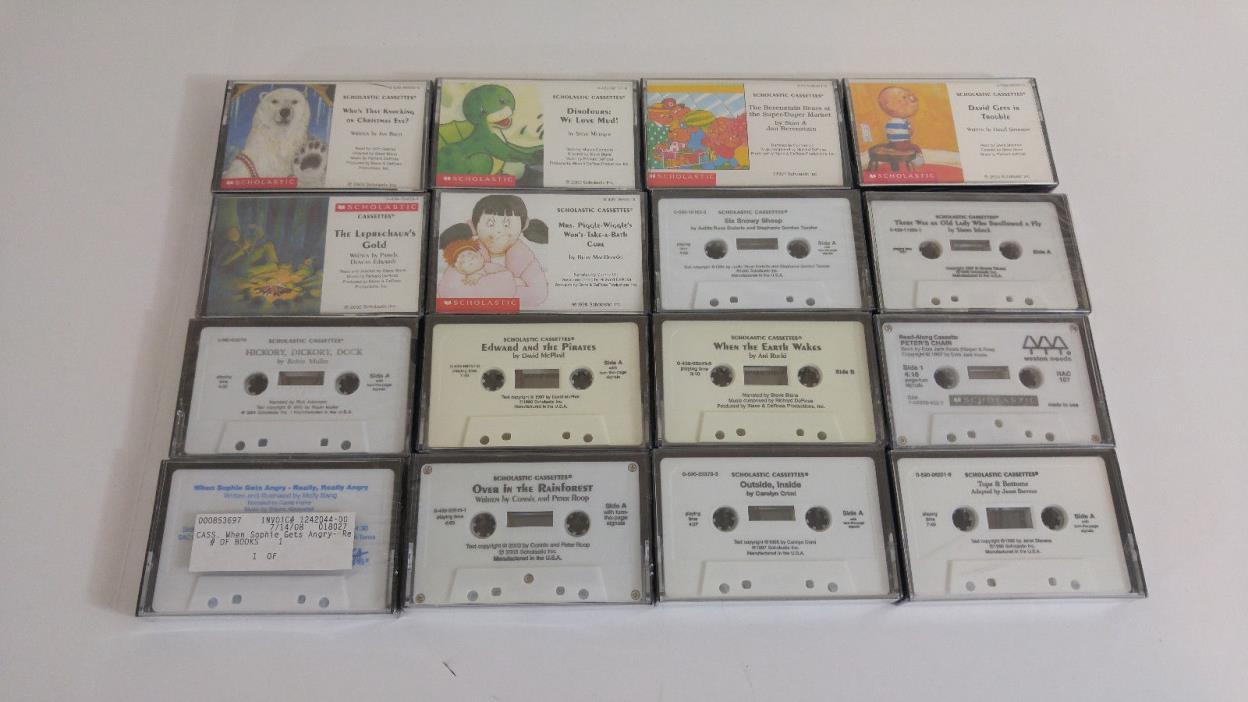 Lot Of 16 Children's Cassette/Tape Audiobooks  Scholastic Stories Unopened