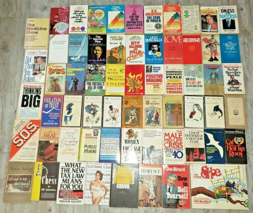 Huge Lot of 201 Books Mostly Vintage 1950s-Forward Hardcovers and Paperbacks
