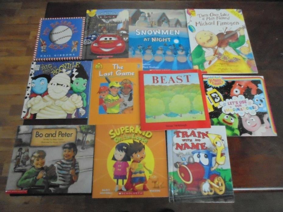LOT of 11 Children's Books Learn To Read Picture Story Hardback Paper mix BOYS!