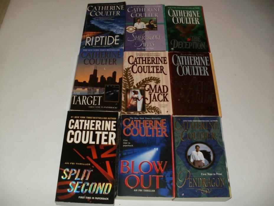 9  Catherine Coulter Paperbacks-Riptide, The Deception, Split Second &  More!