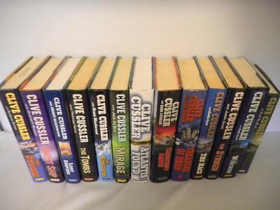 Lot of 13 CLIVE CUSSLER Hardcover Books VG Dirk Pitt FARGO Oregon Files