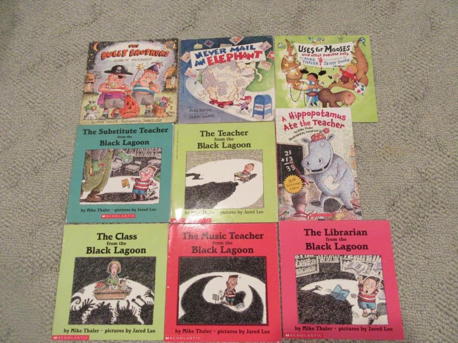 Teacher Lot of 9 Mike Thaler Picture Books Black Lagoon Librarian Class Music +