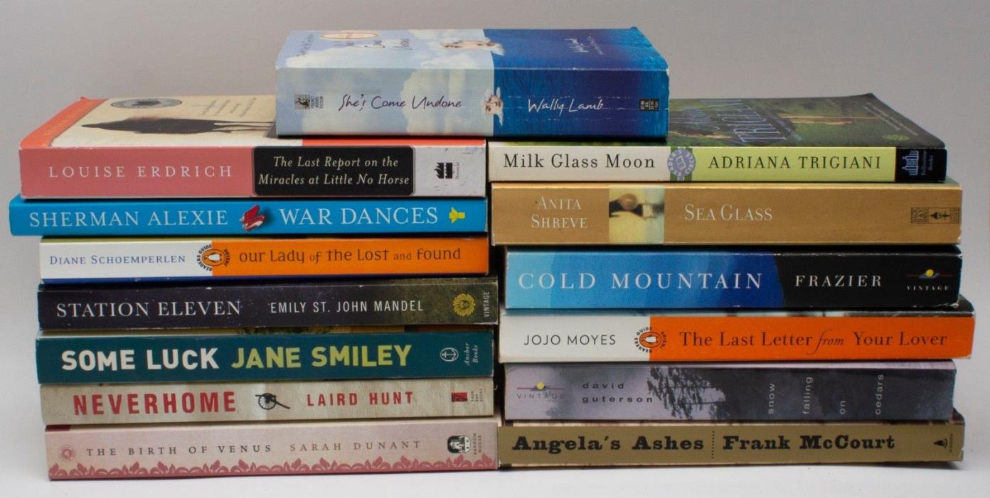 14 Literary Fiction Novel MIX Lot Best Seller Award Winner Oprah Book Club Guide