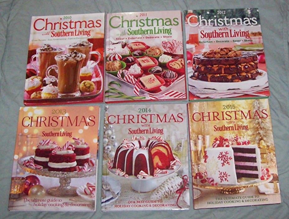 Lot 6 Christmas with Southern Living Cookbooks Vols 2010 thru 2015