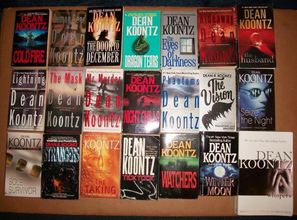 huge lot 21 PB books Dean Koontz horror mystery vintage Mask Phantoms Watcher VG