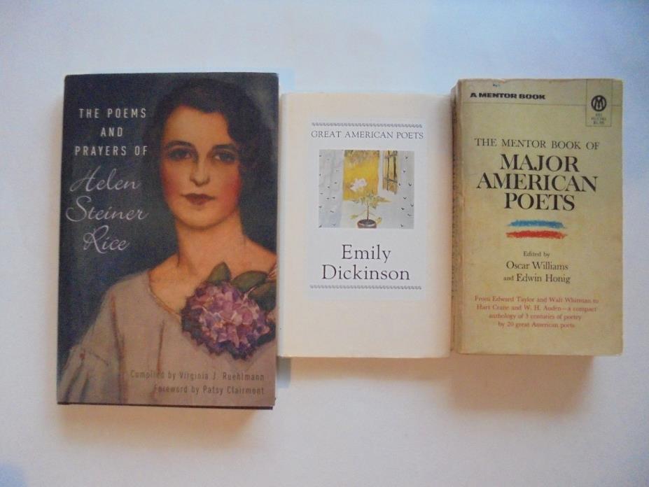 Lot of 3 Poetry Poems American Emily Dickinson Helen Steiner Rice Prayers