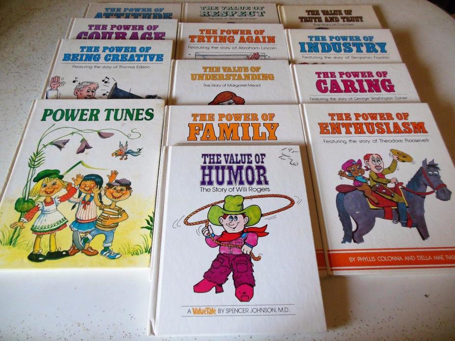 13 Book Lot Value Tales+Power Of Caring Family Courage Tunes Lincoln Cochise Mea