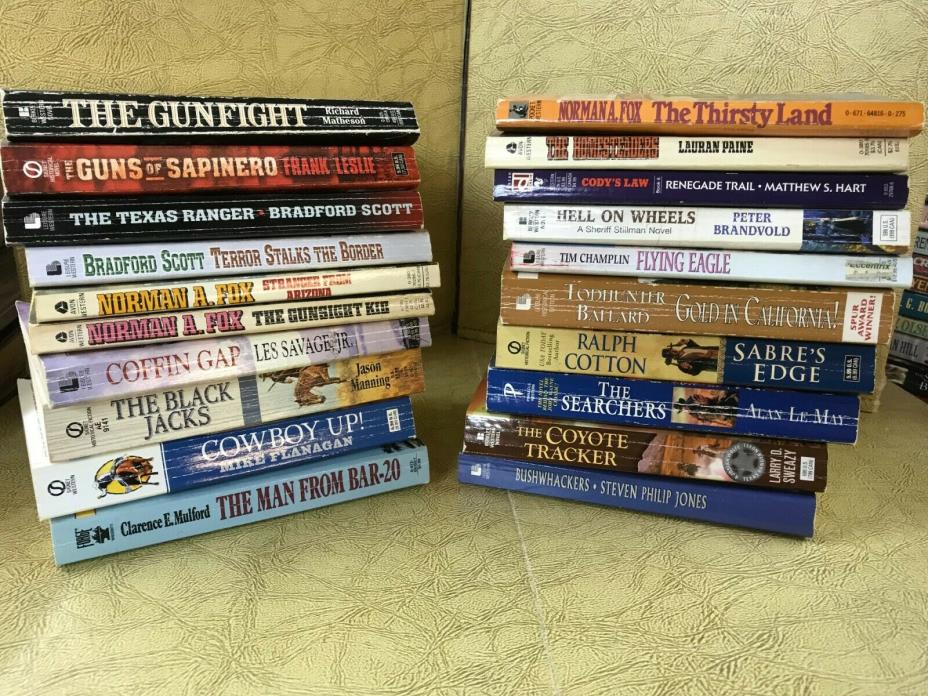 LOT of 20 Western paperbacks~Various Authors; Manning. Cotton...~FREE SHIPPING!
